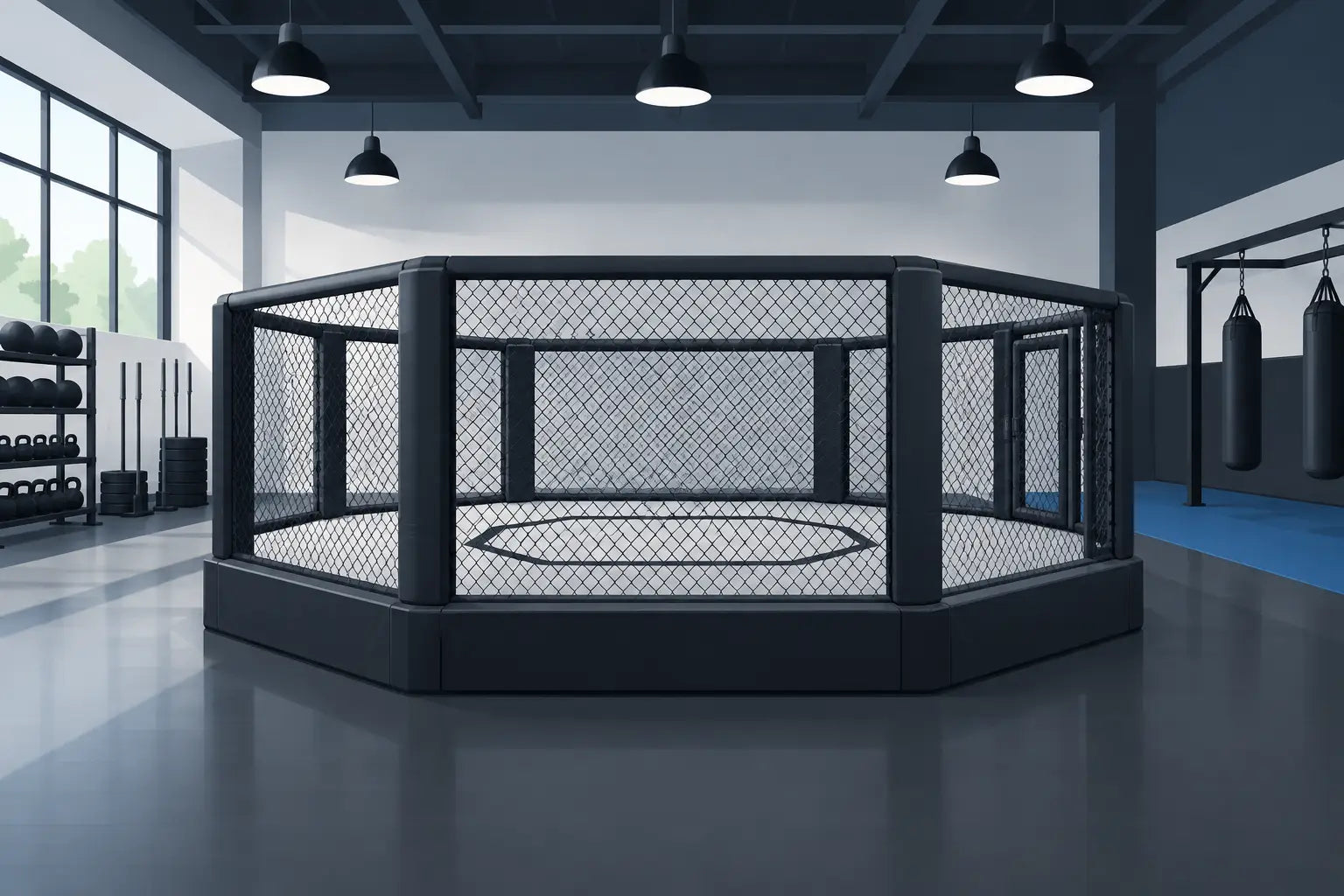 MMA Facility Cage Install Example for Gym Owners