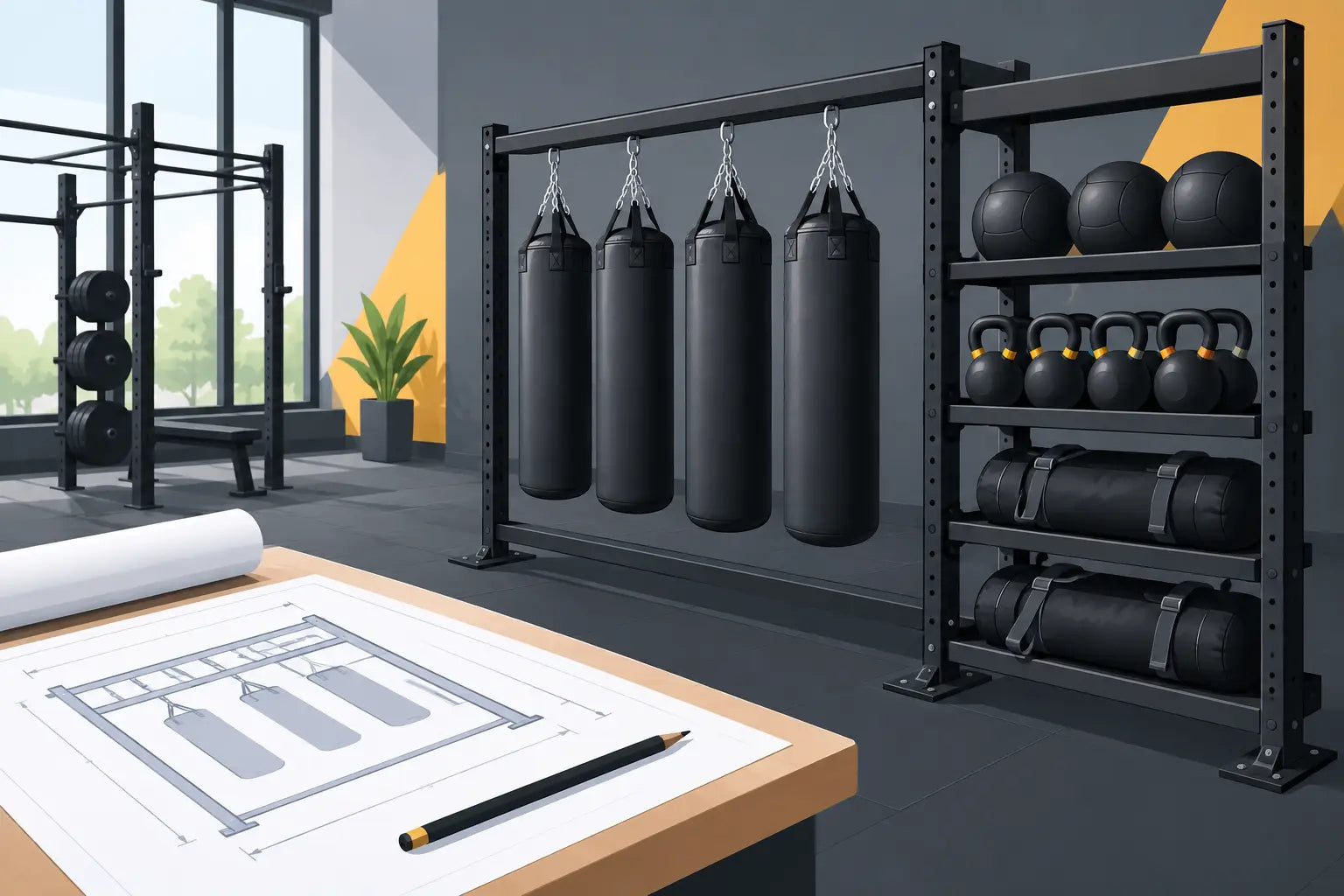 Custom Bag Rack Planning for Serious Gyms
