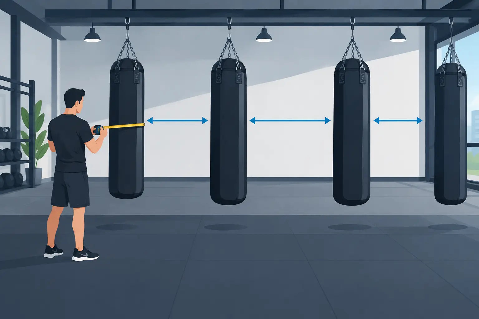 How to Plan Heavy Bag Spacing for a Gym