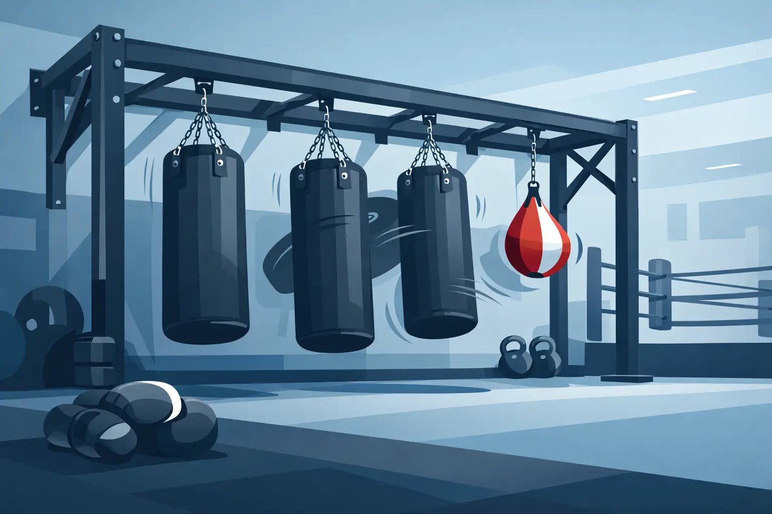Bag Racks for Boxing Gyms Built to Take Abuse