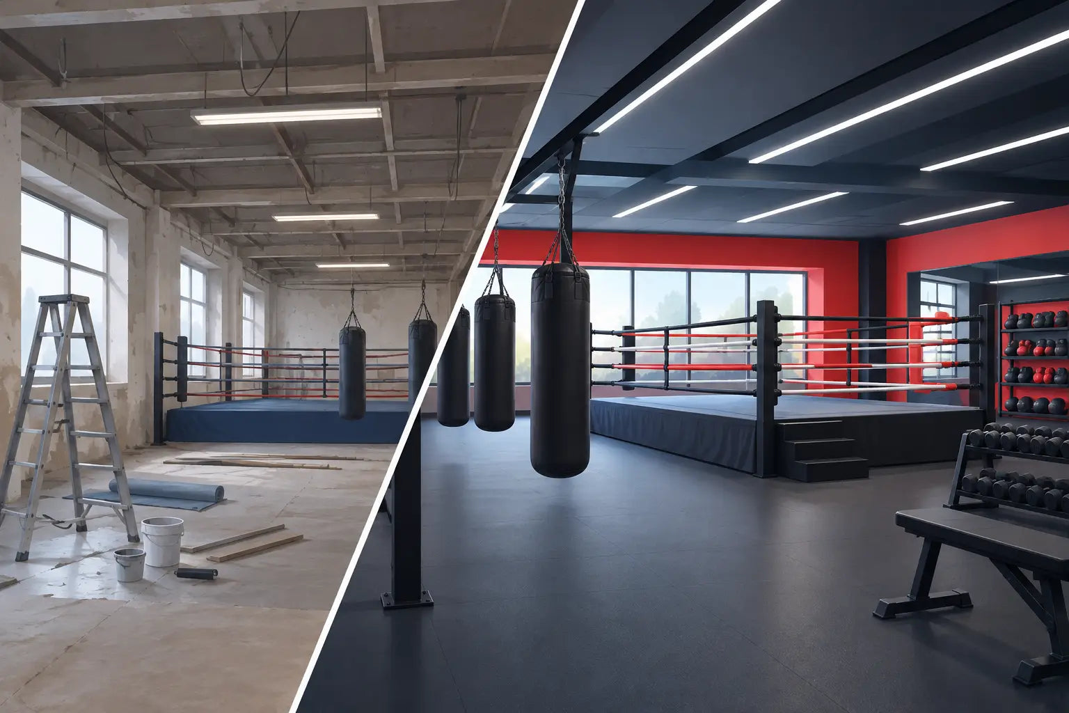 Boxing Gym Renovation Example for Serious Facilities