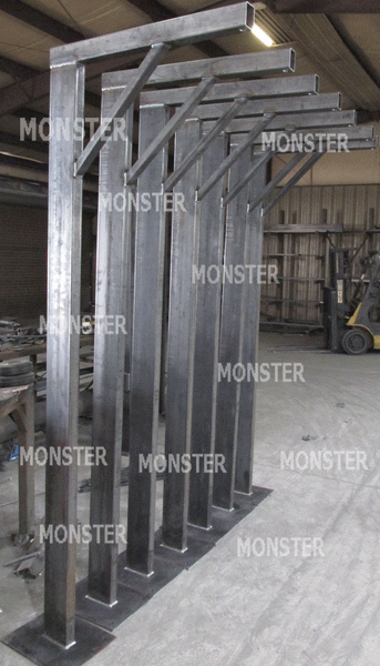 Monster Hangman bag stands being built 