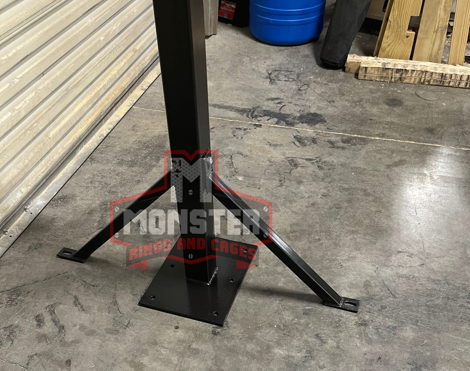 Monster T-Bar Bag Stand has aditional floor bracing for extra stability.