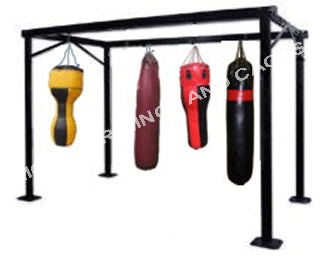 Punching bag racks for boxing gyms are available from Monster Rings and Cages