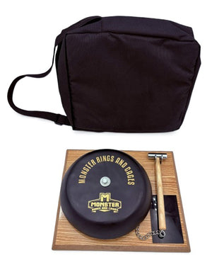Wrestling ring bell with strong nylon carrying case from Monster Rings and Cages