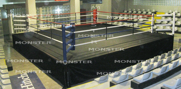 This is an AIBA ring built by Monster Rings and Cages and sent to Peru