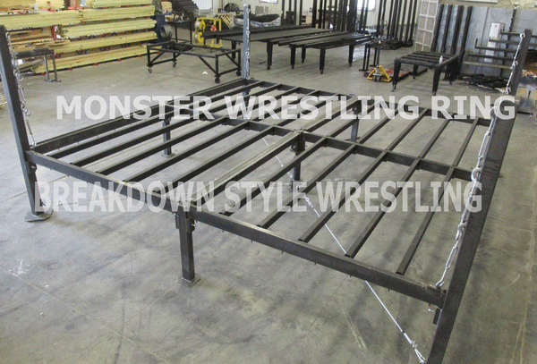 Monster builds breakdown style pro wrestling rings