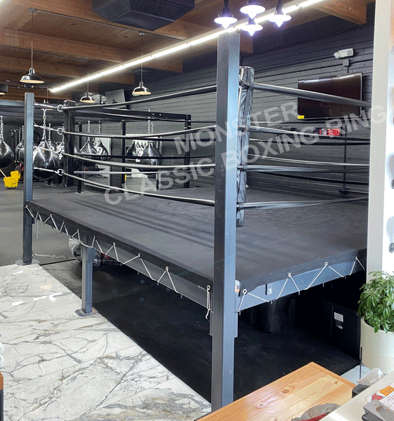 Classic Monster Gym boxing ring in all black