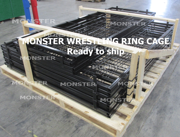Monster Wrestling RIng Cages ship directly to you on a custom built pallet