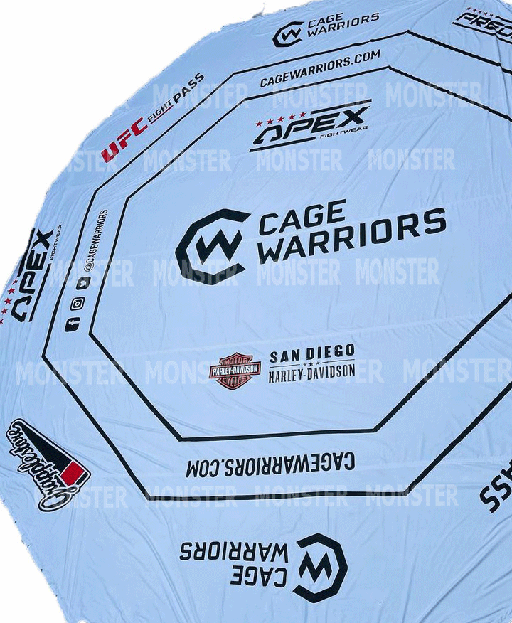 Monster Rings and Cages prints custom octagon cage mat covers