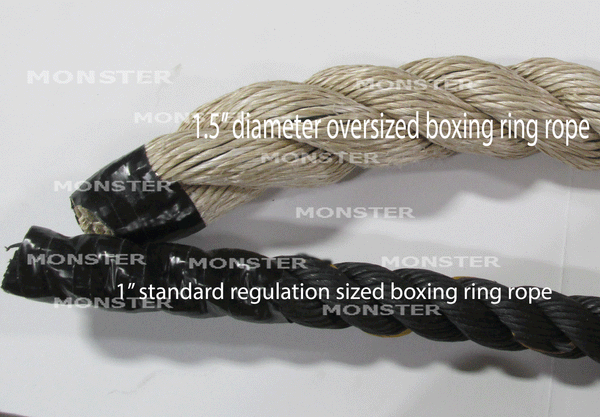 Over sized boxing ring ropes from Monster Rings and Cages will make your competition boxing ring look grat