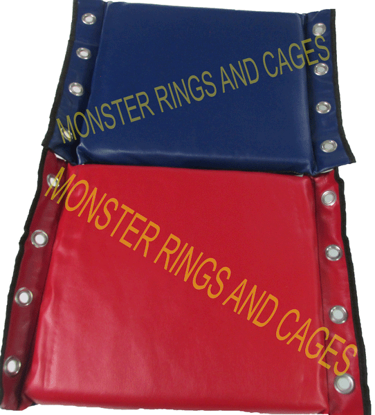 Red and blue dual colored turnbuckle pads for your wrestling ring are in stock at Monster Rings and Cages